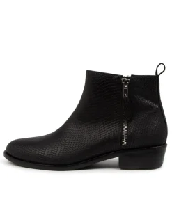 Cheap Izak Black Lizard Women Ankle Boots