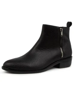 Cheap Izak Black Lizard Women Ankle Boots