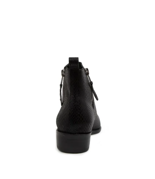 Cheap Izak Black Lizard Women Ankle Boots