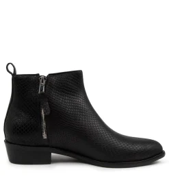 Cheap Izak Black Lizard Women Ankle Boots