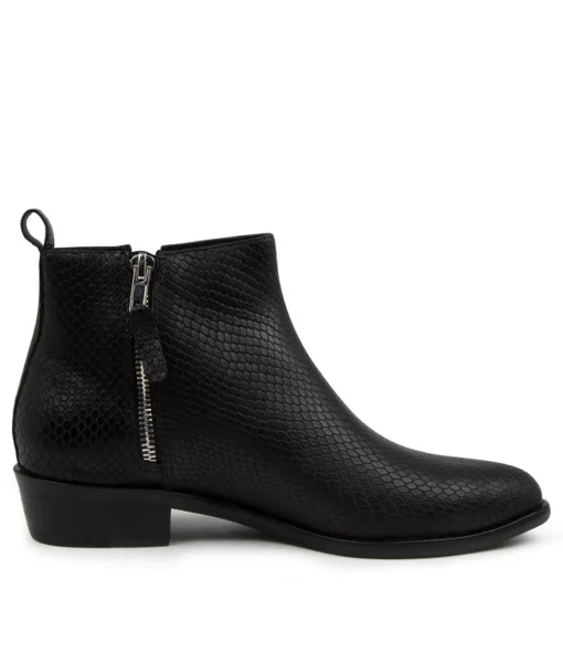 Cheap Izak Black Lizard Women Ankle Boots