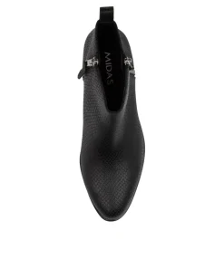 Cheap Izak Black Lizard Women Ankle Boots