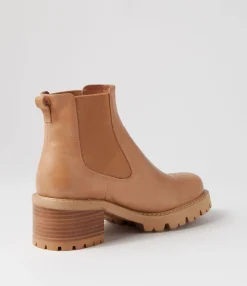 Best Jessies Cappuccino Leather Elastic Chelsea Boots Women Ankle Boots