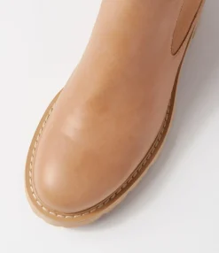 Best Jessies Cappuccino Leather Elastic Chelsea Boots Women Ankle Boots