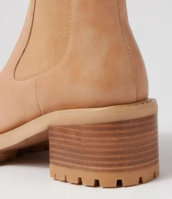 Best Jessies Cappuccino Leather Elastic Chelsea Boots Women Ankle Boots