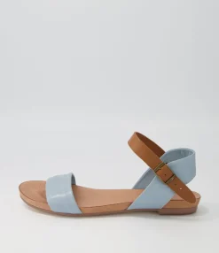 Best Sale Jimbara Denim Tan Leather Sandals Women Flats
