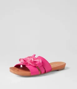 Best Jovis Fuchsia Leather Slides Women Flats