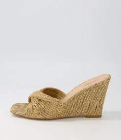 Store Kacha Natural Syn Raffia Slides Women Wedges