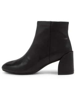 Hot Kamille Black Leather Ankle Boots Women Ankle Boots