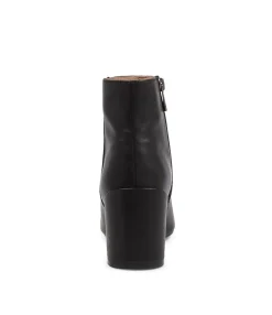 Hot Kamille Black Leather Ankle Boots Women Ankle Boots