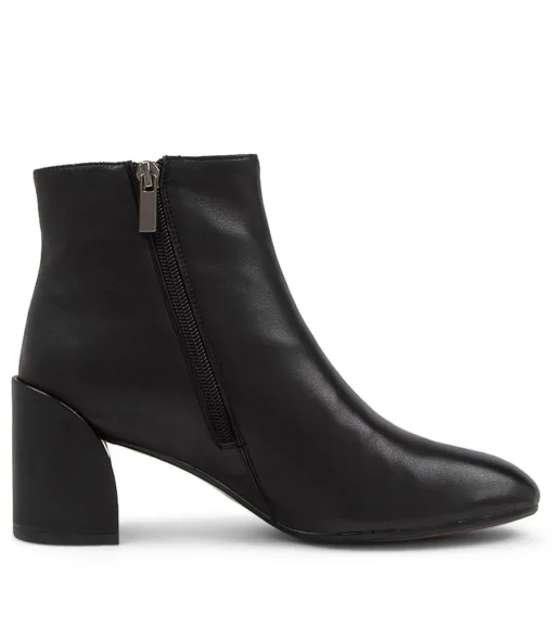 Hot Kamille Black Leather Ankle Boots Women Ankle Boots