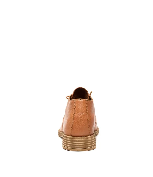 New Karah Tan Leather Women Flats