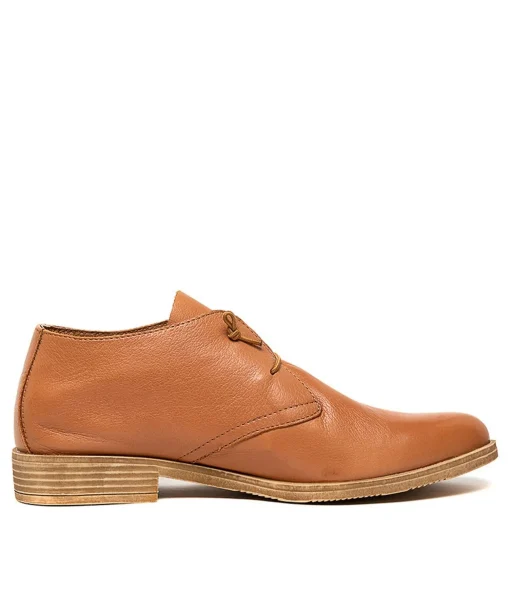 New Karah Tan Leather Women Flats
