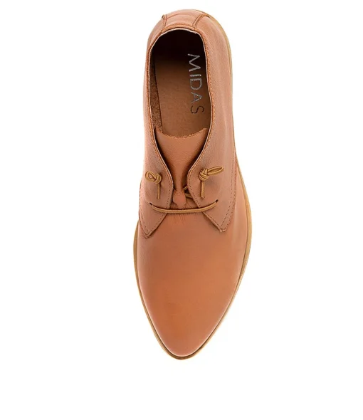 New Karah Tan Leather Women Flats