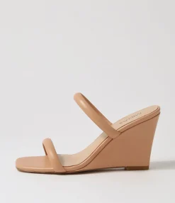 Outlet Kimi Nude Leather Slides Women Heels