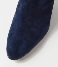 Cheap Krysha Navy Suede Patent Ankle Boots Women Ankle Boots