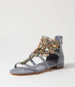 Store Lalano Blue Multi Sandals Women Flats