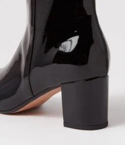Best Sale Larlet Black Patent Leather Chelsea Boots Women Ankle Boots