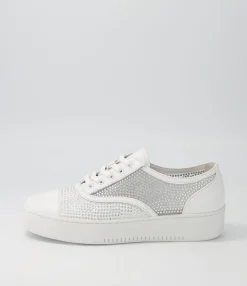 Shop Lennon White Leather Mesh Sneakers Women Sneakers