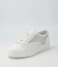 Shop Lennon White Leather Mesh Sneakers Women Sneakers