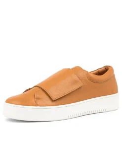 Sale Levie Dk Tan Leather Women Sneakers
