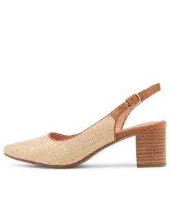 Hot Lexiar Nat Woven Dark Tan Leather Pump Heels Women Heels