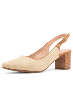 Hot Lexiar Nat Woven Dark Tan Leather Pump Heels Women Heels