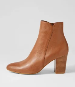 Shop Lyatt Cognac Leather Ankle Boots Women Ankle Boots