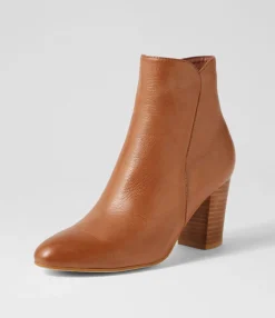 Shop Lyatt Cognac Leather Ankle Boots Women Ankle Boots