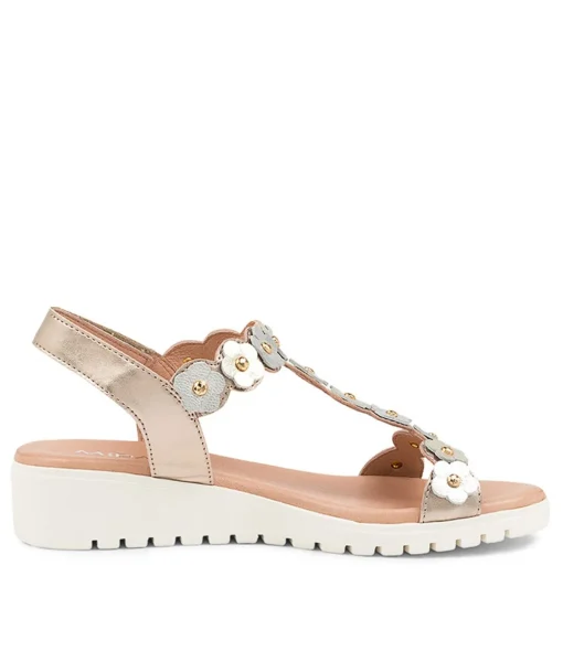 Clearance Mabil Champagne Leather Women Sandals