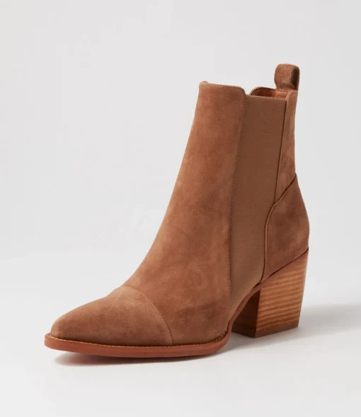 Outlet Maddern Light Choc Suede Chelsea Boots Women Ankle Boots