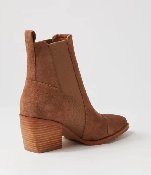 Outlet Maddern Light Choc Suede Chelsea Boots Women Ankle Boots
