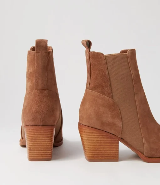 Outlet Maddern Light Choc Suede Chelsea Boots Women Ankle Boots