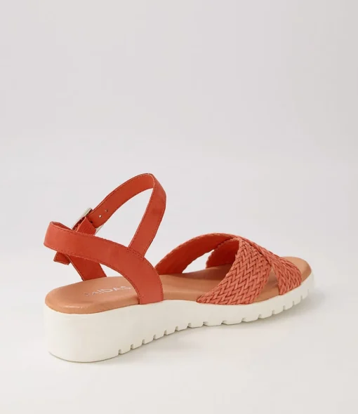 Hot Maldives Orange Weave Leather Sandals Women Sandals