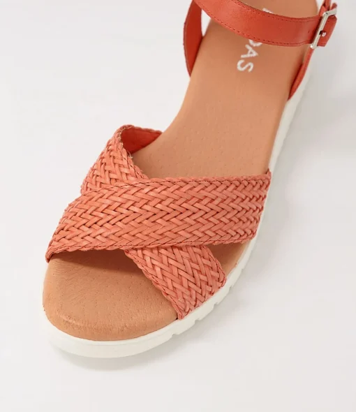 Hot Maldives Orange Weave Leather Sandals Women Sandals