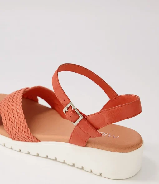 Hot Maldives Orange Weave Leather Sandals Women Sandals