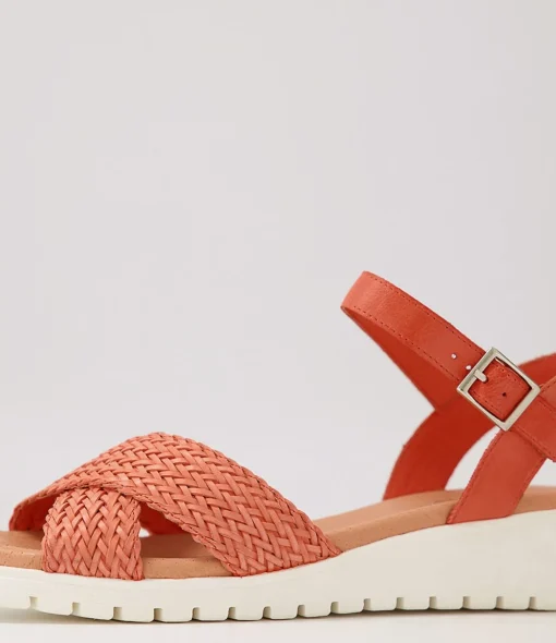 Hot Maldives Orange Weave Leather Sandals Women Sandals