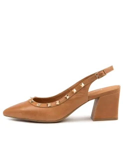 Hot Malta Tan Leather Women Heels