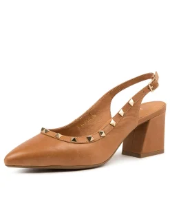 Hot Malta Tan Leather Women Heels