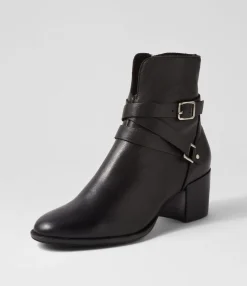 New Malven Black Leather Ankle Boots Women Ankle Boots