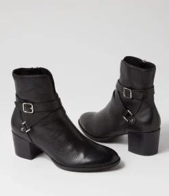 New Malven Black Leather Ankle Boots Women Ankle Boots