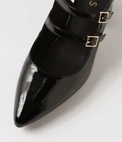Best Sale Merina Black Patent Leather Mary Jane Heels Women Heels