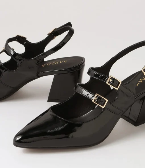 Best Sale Merina Black Patent Leather Mary Jane Heels Women Heels
