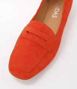 Flash Sale Merlino Bright Orange Suede Loafers Women Loafers
