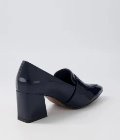 Best Millsy Navy Patent Leather Heels Women Loafers
