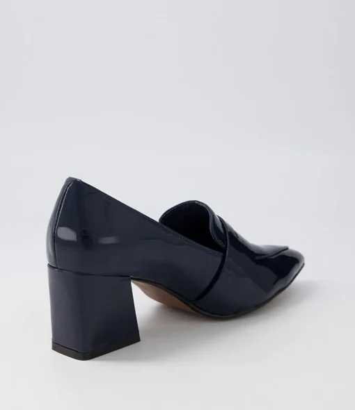 Best Millsy Navy Patent Leather Heels Women Loafers