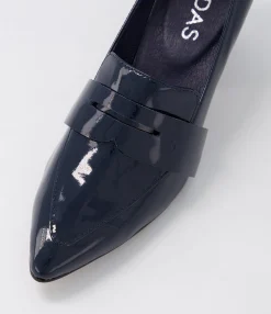 Best Millsy Navy Patent Leather Heels Women Loafers