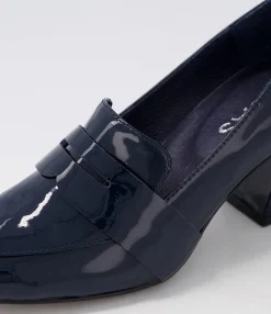 Best Millsy Navy Patent Leather Heels Women Loafers