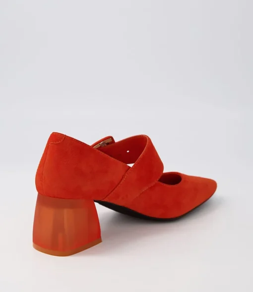 Discount Milsen Orange Suede Heels Women Heels