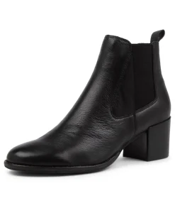 New Mochi Black Leather Ankle Boots Bh Women Ankle Boots